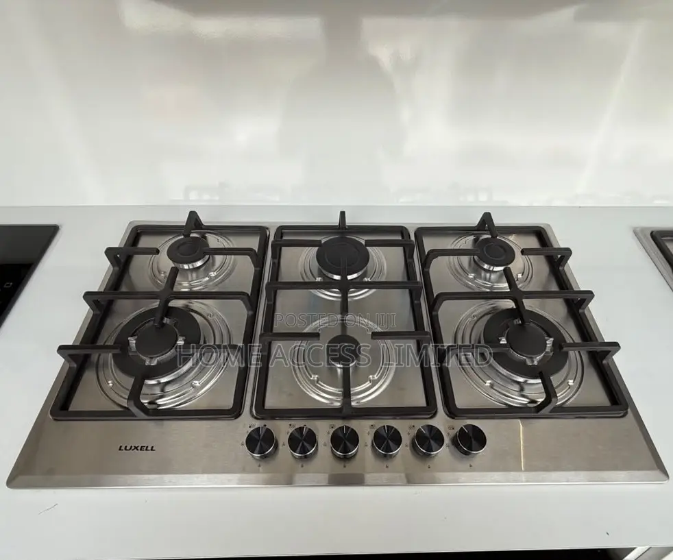 Luxell Built in 90cm 6gas Stainless Hob (Cast Iron)