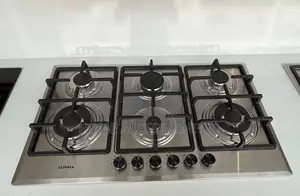 Luxell Built in 90cm 6gas Stainless Hob (Cast Iron)