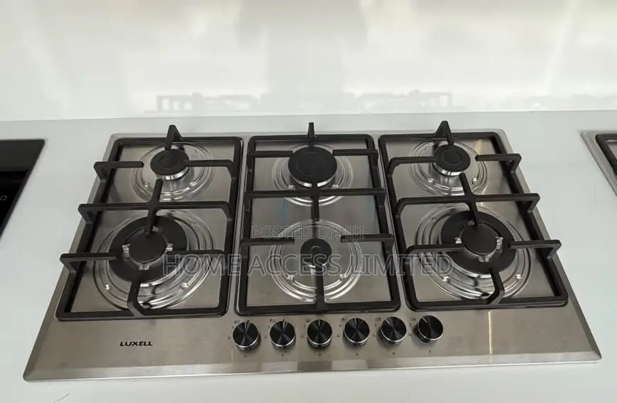 Luxell Built in 90cm 6gas Stainless Hob (Cast Iron)