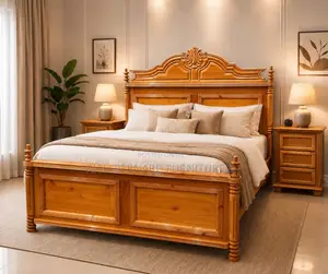 Royal Carved Wooden Queen Size Bed