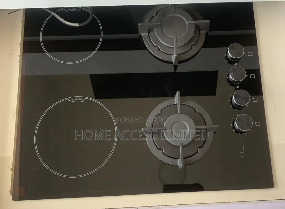 Luxell 60cm 2 Gas 2 Electric Hob Glass