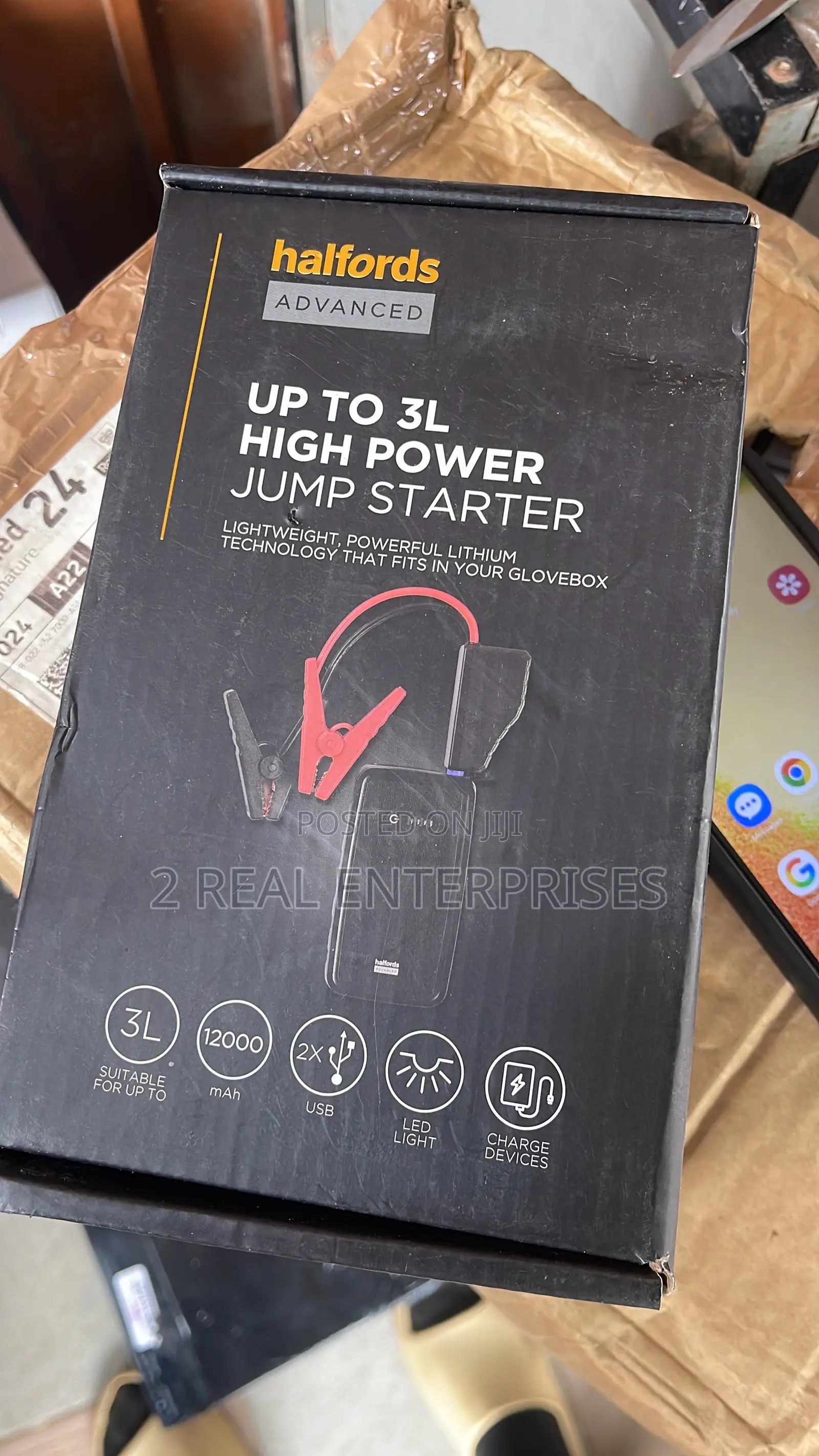 Halfords Advanced 3L High Power Jump Starter 12,000mah