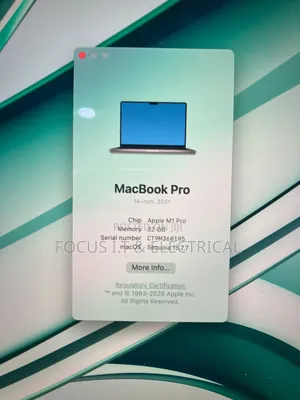 Laptop Apple MacBook Pro 2021 M1 32GB Apple M1 Pro SSD 512GB