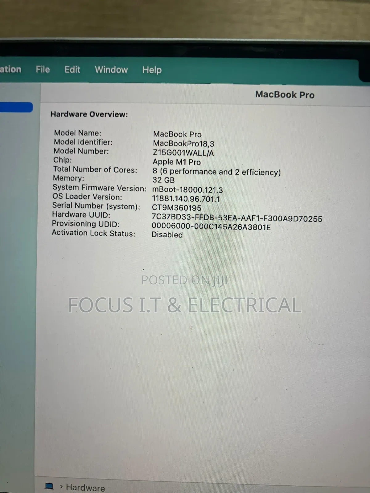 Laptop Apple MacBook Pro 2021 M1 32GB Apple M1 Pro SSD 512GB