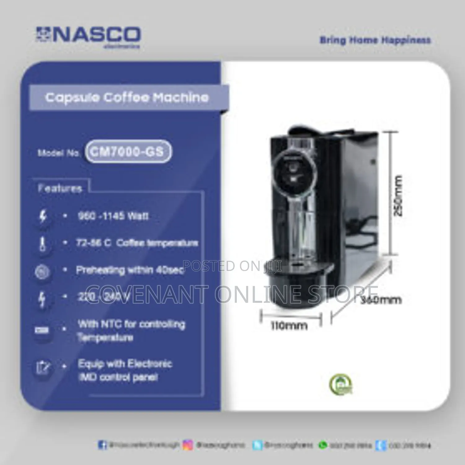 Nasco 1200 Watt Coffee Maker Cafe