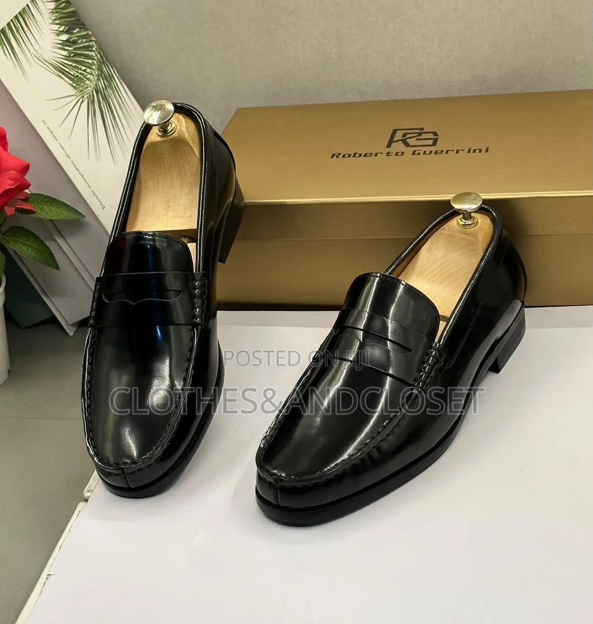 Premium Black Leather Penny Loafers | Executive Men's Slip-on Shoes