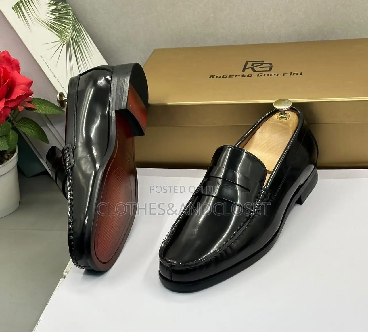 Premium Black Leather Penny Loafers | Executive Men's Slip-on Shoes