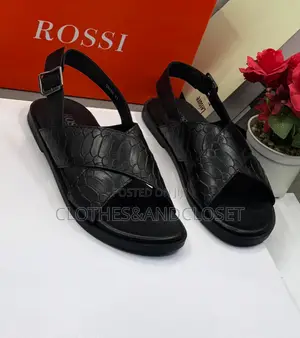 Black Luxury ROSSI Leather Sandals Sandals