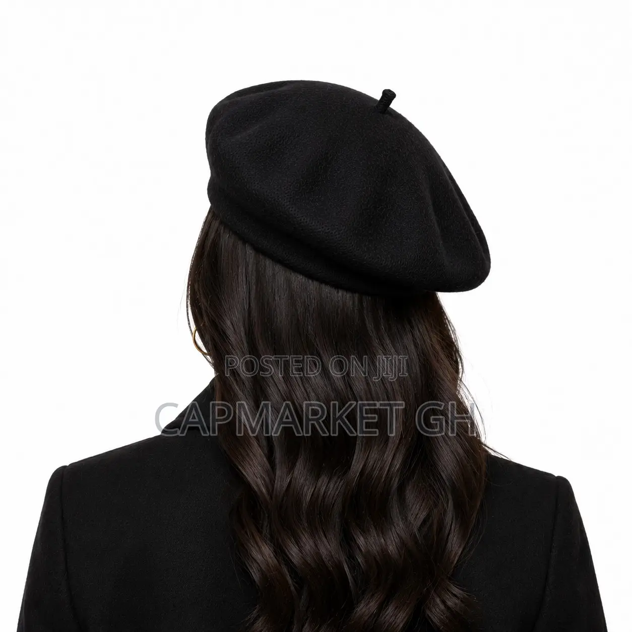 Classic Wool Blend French Beret Hat - Black