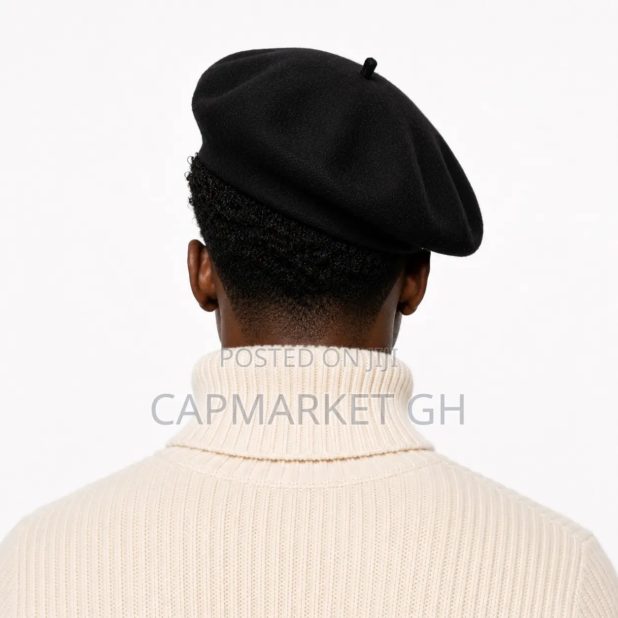 Classic Wool Blend French Beret Hat - Black