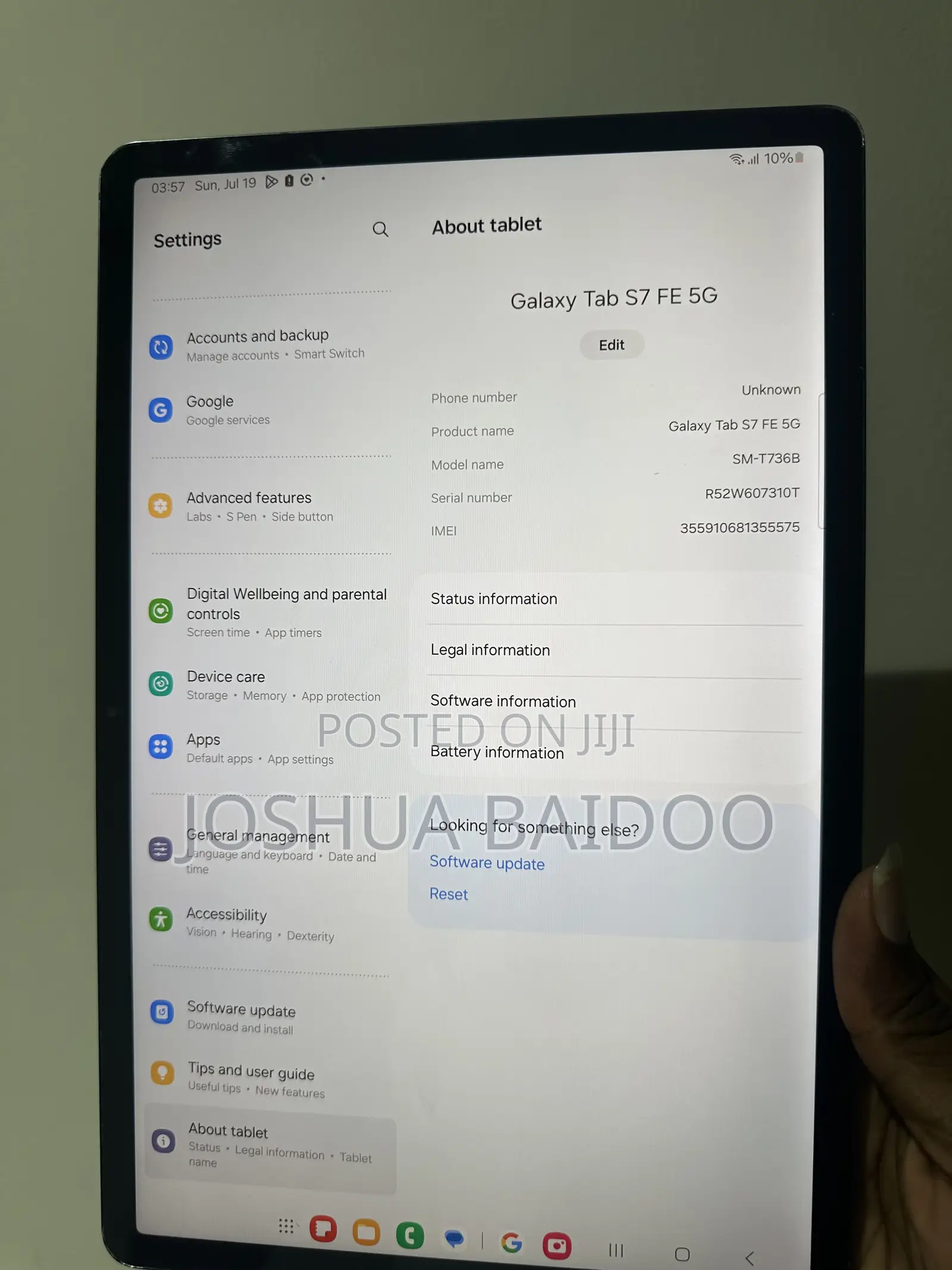 Samsung Galaxy Tab S7 FE 128 GB Black