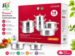 14-Piece Aluminum Cookware Set With Lids – Premium Quality Pots