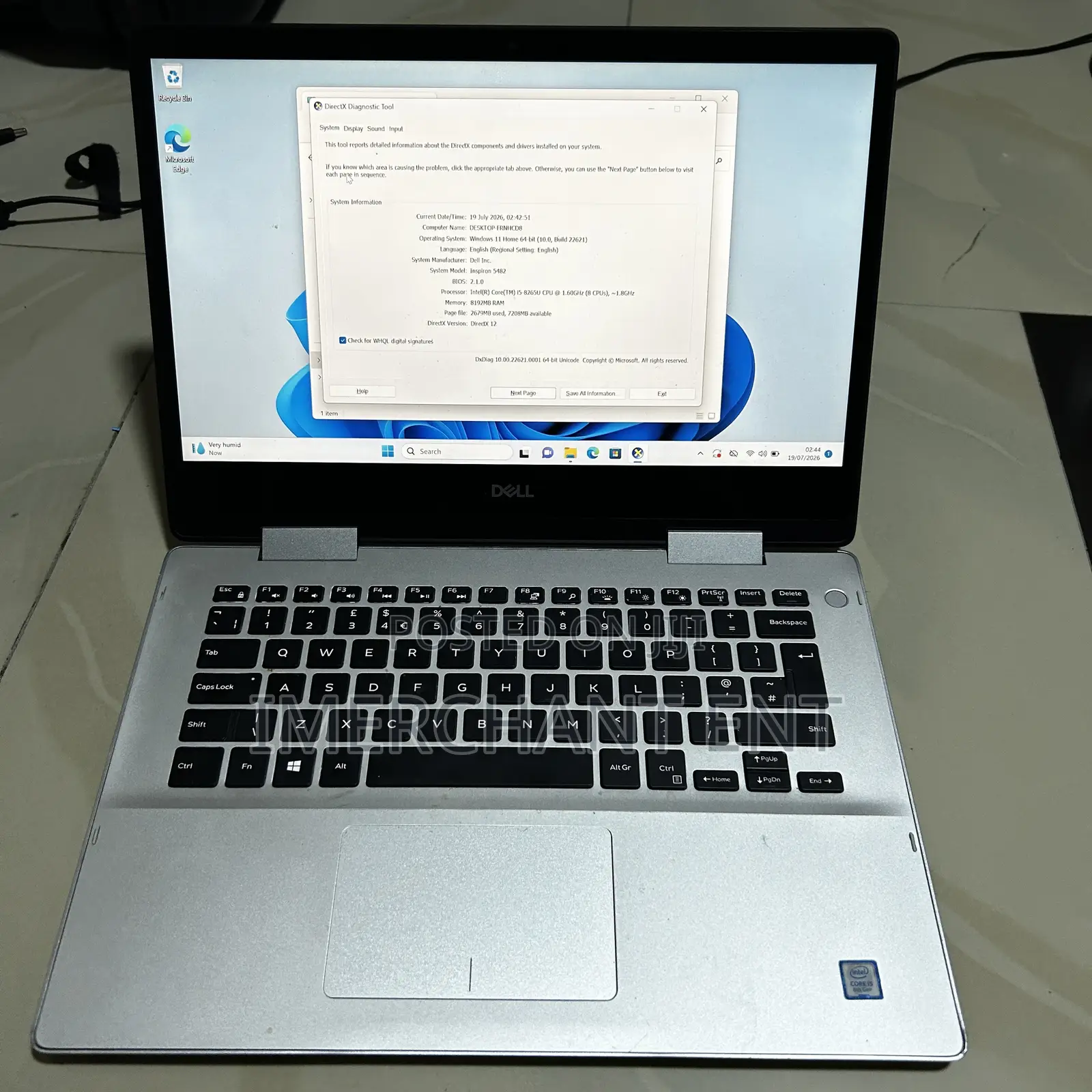 Laptop Dell Inspiron 14 5482 2-in-1 8GB Intel Core i5 SSD 256GB