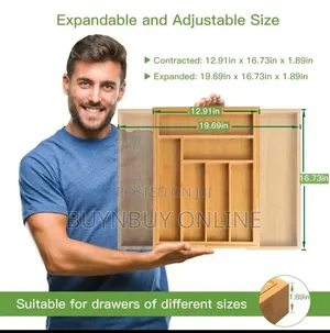 Adjustable Bamboo Drawer Organizer