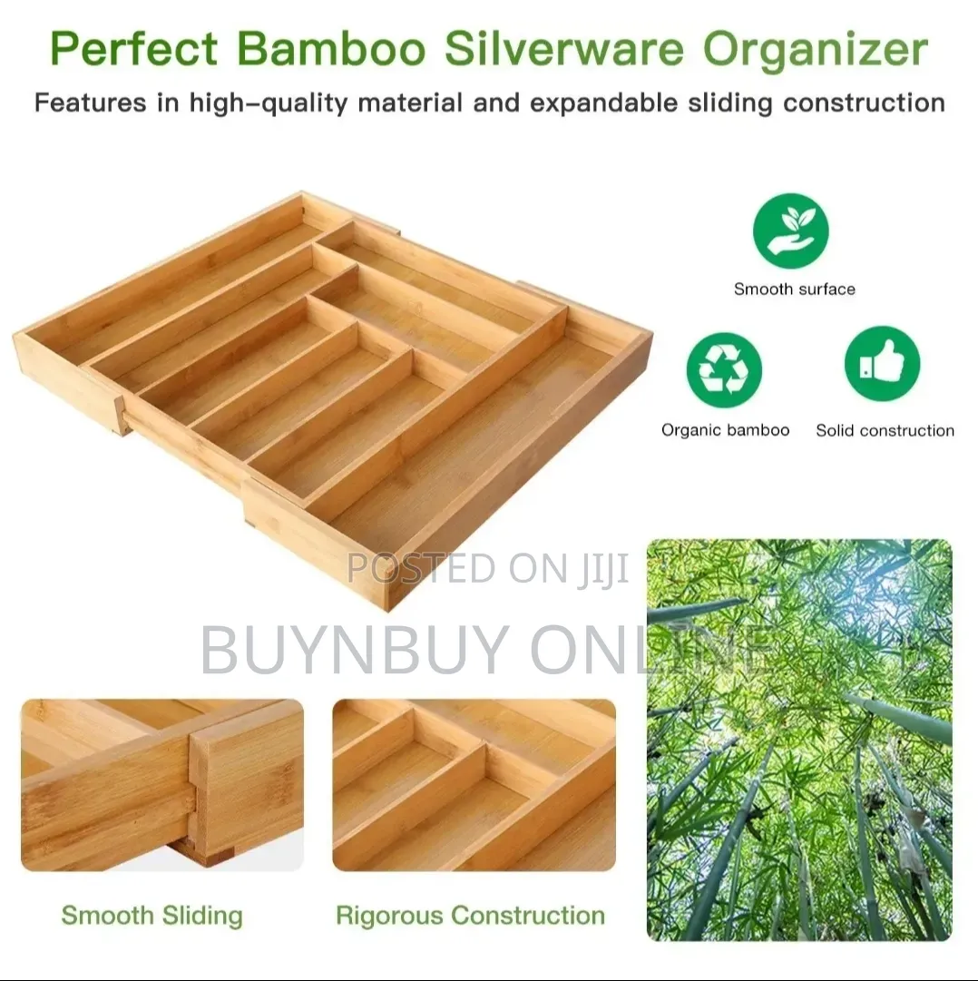 Adjustable Bamboo Drawer Organizer