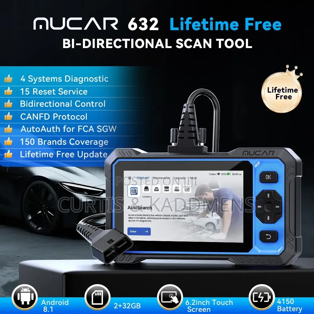 Mucar 632 AI, Bi-Directional OBD2 Diagnostic Scanner(Free Lifetime)