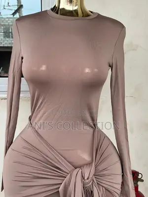The Ultimate Curve-Defining Knotted Maxi Dress (Taupe/Mauve)