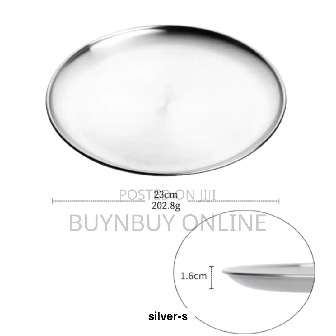 Colorful 9" Stainless Steel Dinner Flat Plates