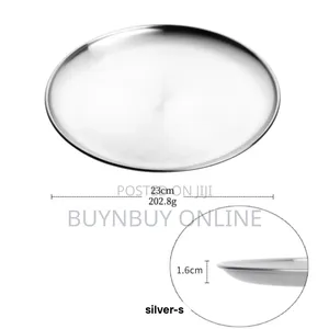 Colorful 9" Stainless Steel Dinner Flat Plates