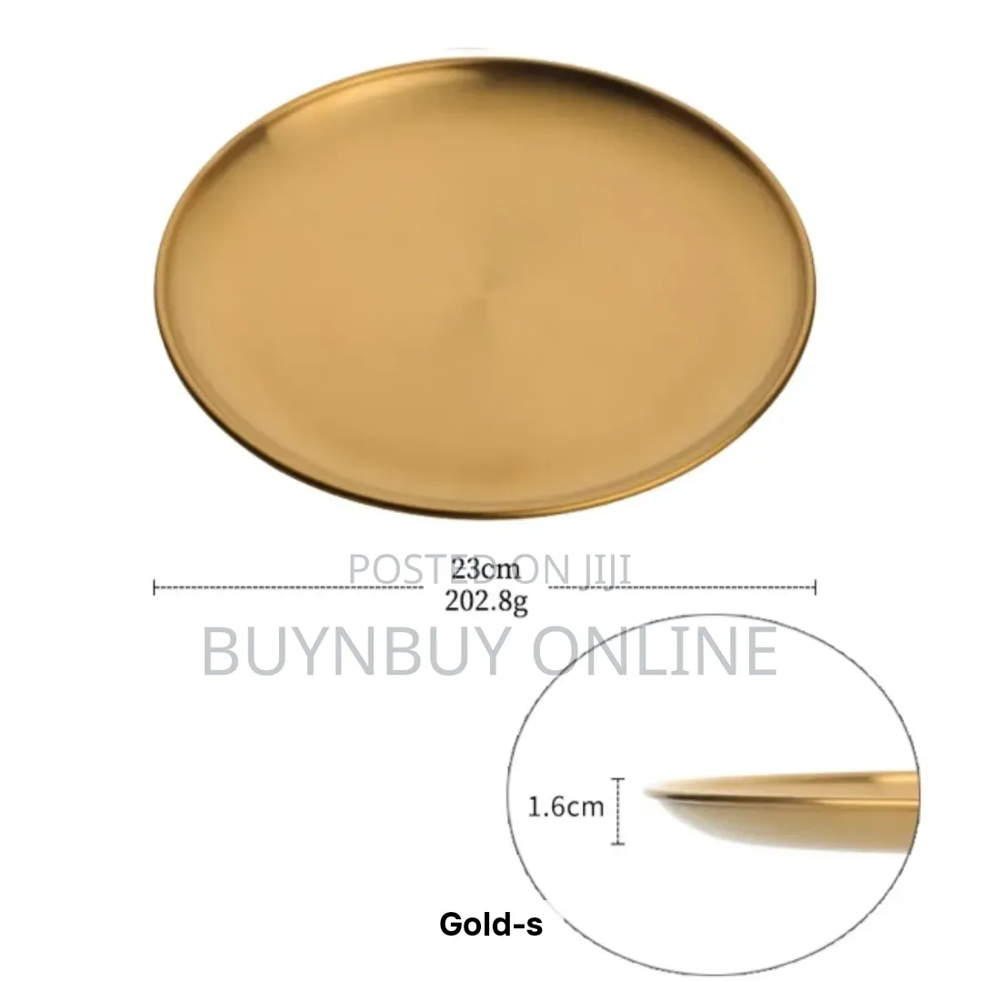 Colorful 9" Stainless Steel Dinner Flat Plates