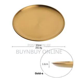 Colorful 9" Stainless Steel Dinner Flat Plates