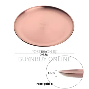 Colorful 9" Stainless Steel Dinner Flat Plates
