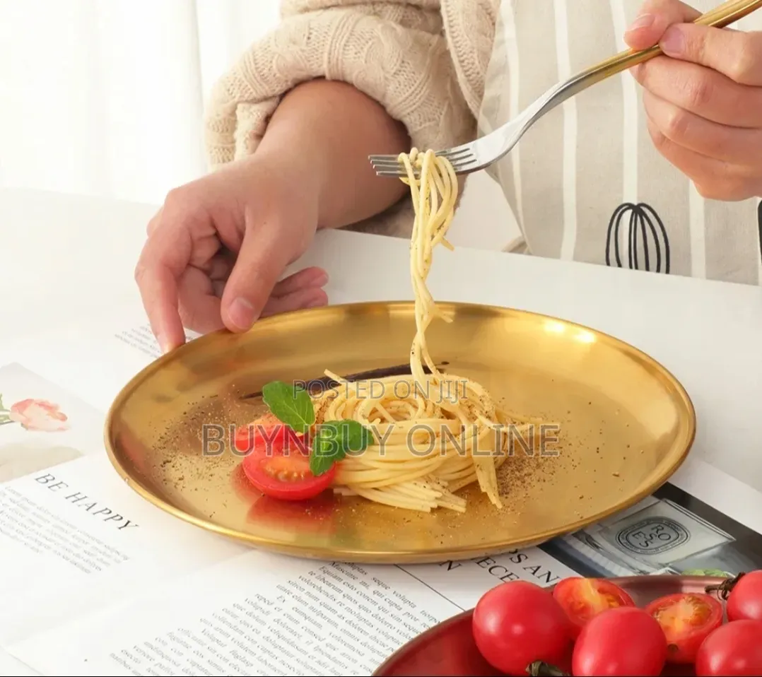 Colorful 9" Stainless Steel Dinner Flat Plates