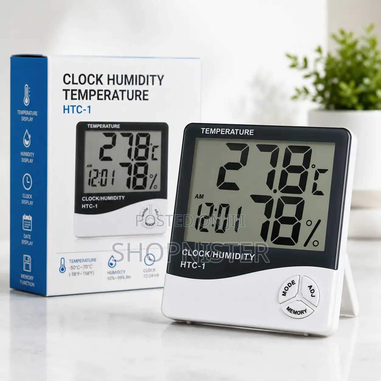 HTC-1 Digital Thermometer Hygrometer Clock