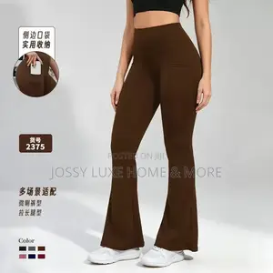 Spandex Flare Leggings With Pocket