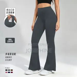 Spandex Flare Leggings With Pocket