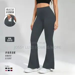 Spandex Flare Leggings With Pocket