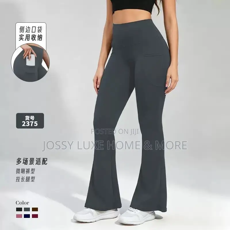 Spandex Flare Leggings With Pocket