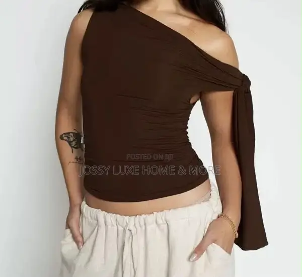 Asymmetrical One Side Tie Top