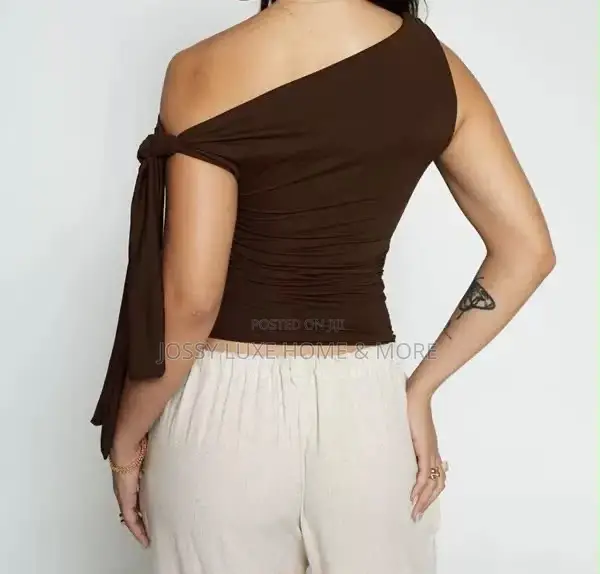 Asymmetrical One Side Tie Top