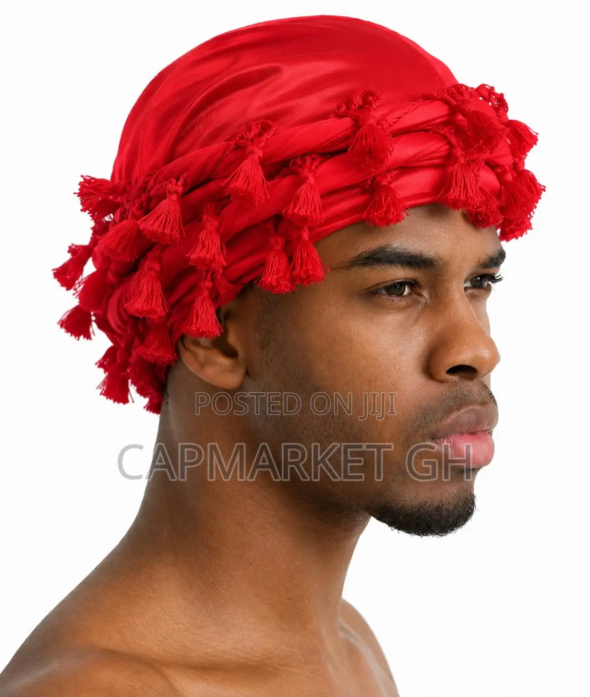 Unisex Black Paisley Satin-Lined Tassel Durag Head Wrap