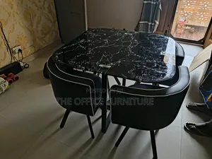 Modern Black Glass-Top Dining