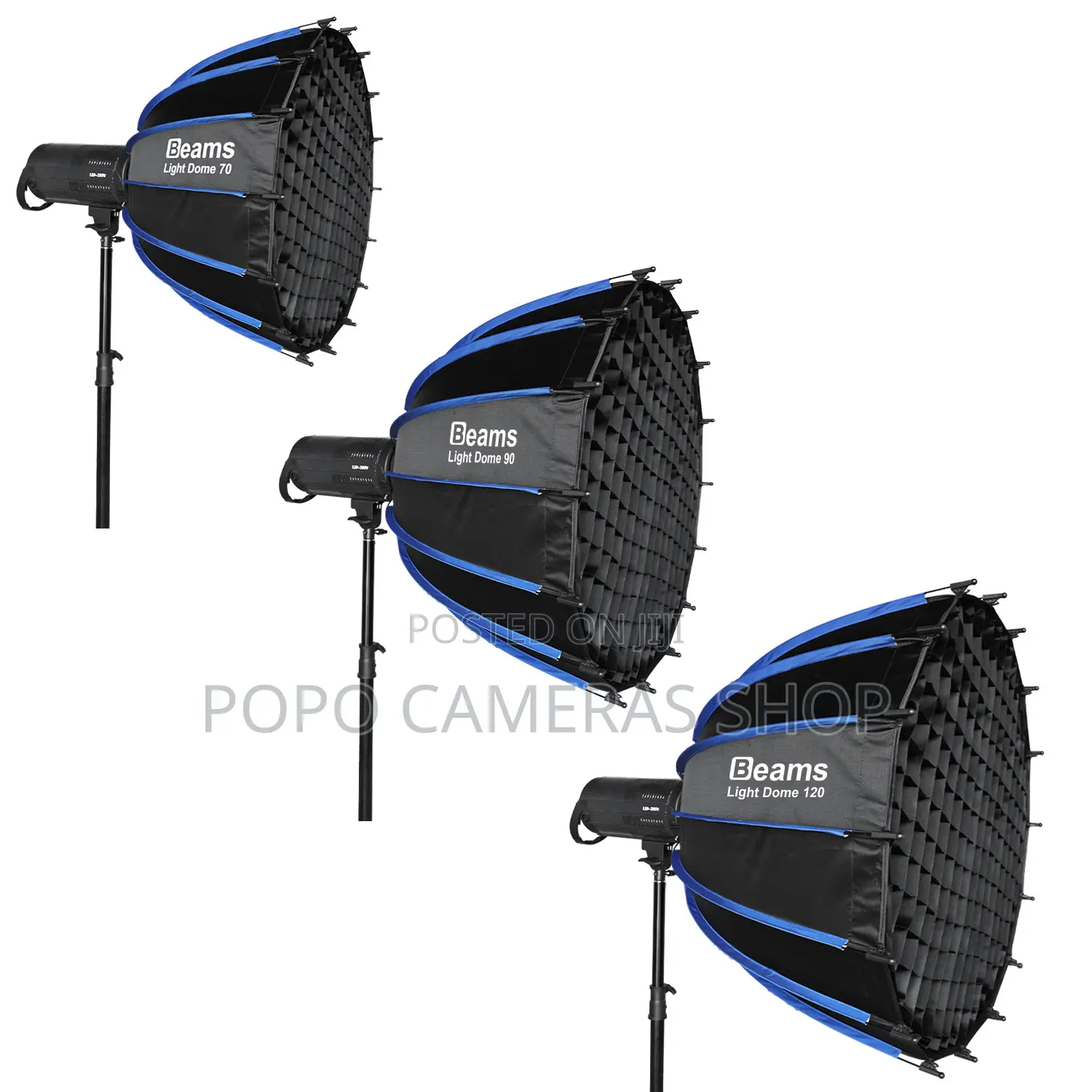 Beams Light Dome Easy Open Bowens Mount Softbox + Grid+ Double Diffuse