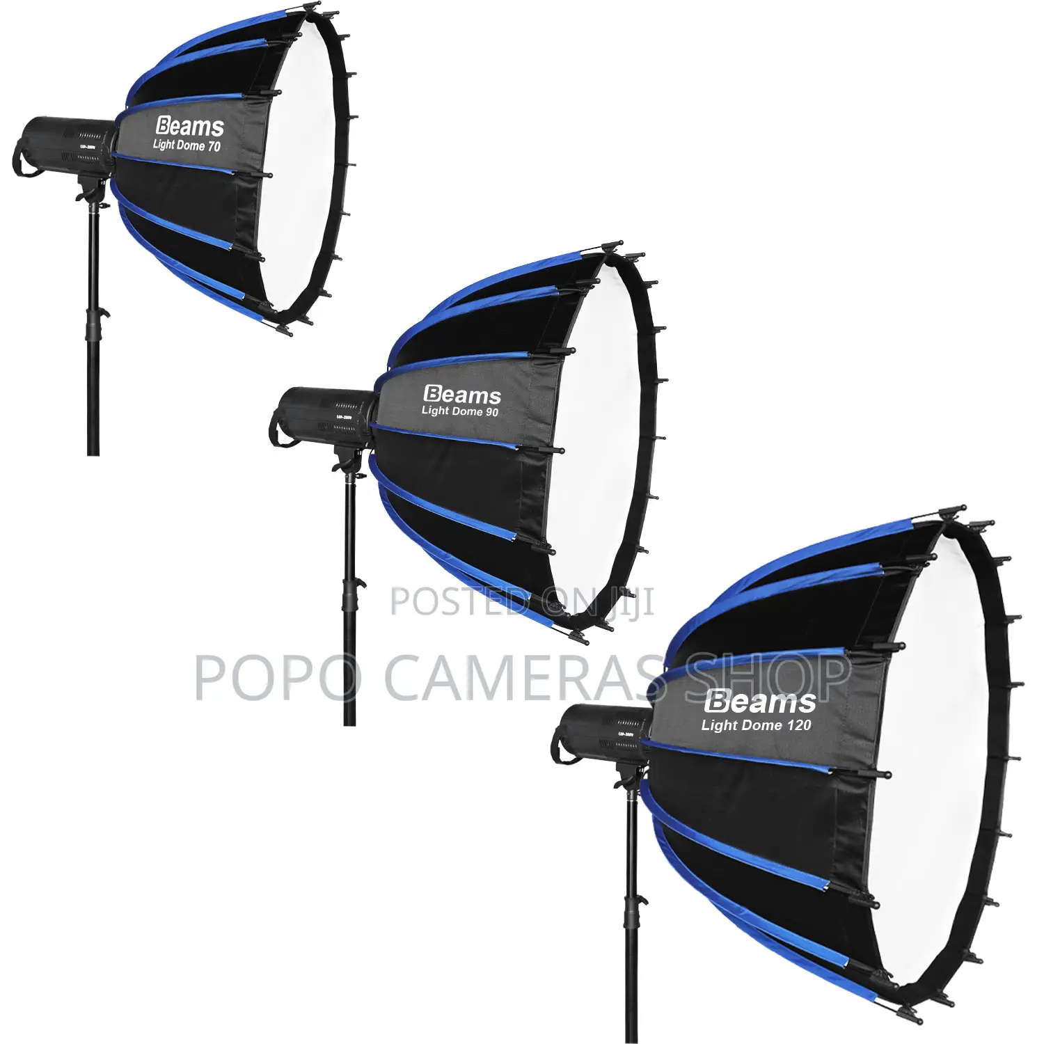 Beams Light Dome Easy Open Bowens Mount Softbox + Grid+ Double Diffuse