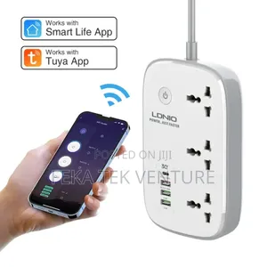 Tuya Wifi Smart Extention Board 3 Outlet 1 PD +1 QC 3.0+ 2 Auto-Id