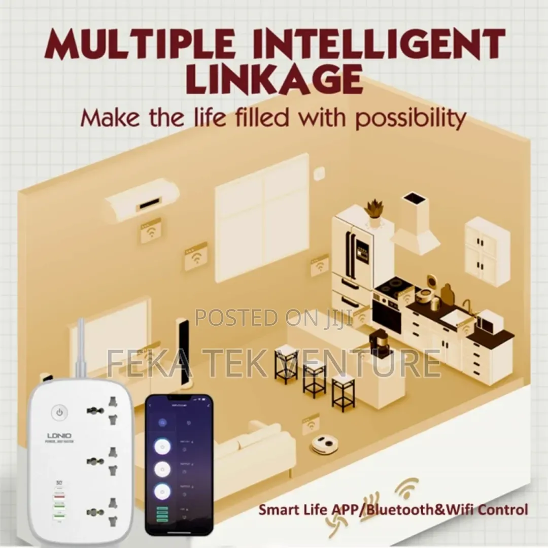 Tuya Wifi Smart Extention Board 3 Outlet 1 PD +1 QC 3.0+ 2 Auto-Id