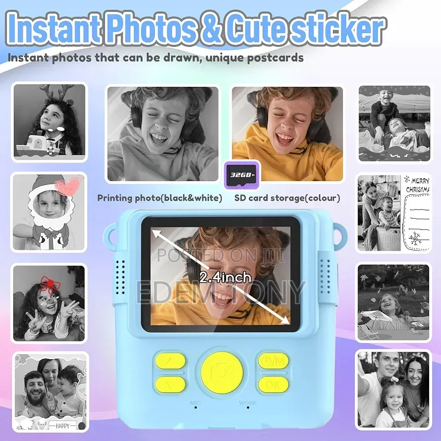 DIY Instant Digital Camera Blue. With Instant Printing
