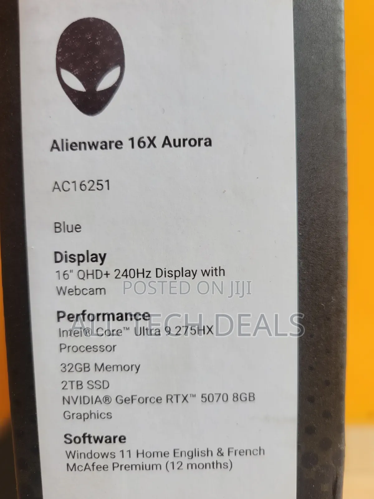 New Laptop Alienware 16x Aurora 32GB Nvidia SSD 2T