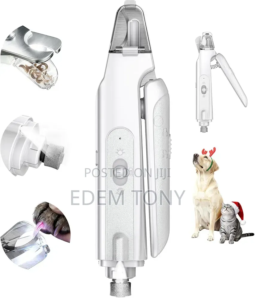 2-in-1 Pet Nail Grooming Tool With Clipper Grinder for Dogs Cats