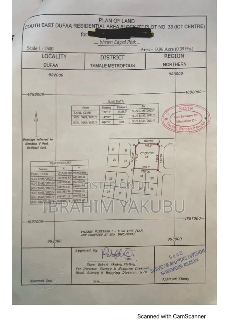 This Is 0.96 Acre of Land Located at Dufa Residential, Tamale.