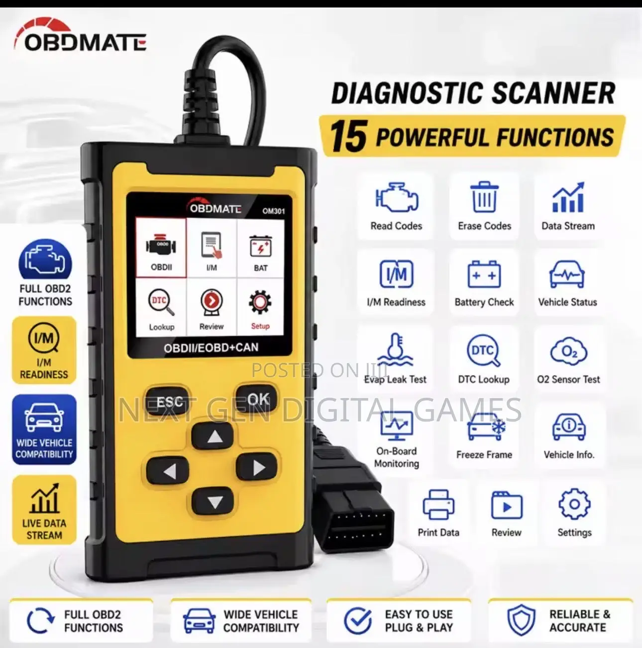 OBD2 Scanner Code Reader Check Engine Light Car Diagnostic