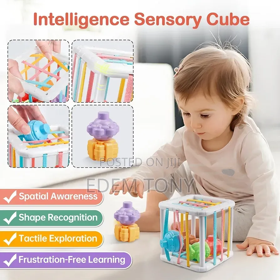 6-in-1 Wooden Montessori Set ;Blocks,activity Cube Teething Toys