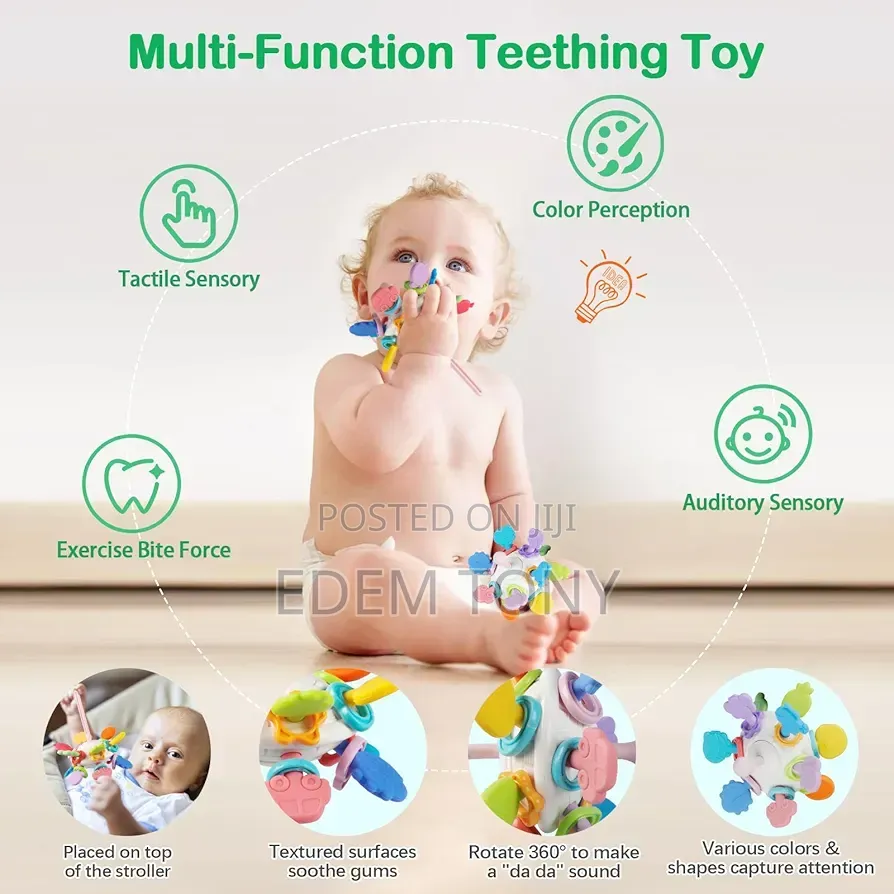 6-in-1 Wooden Montessori Set ;Blocks,activity Cube Teething Toys