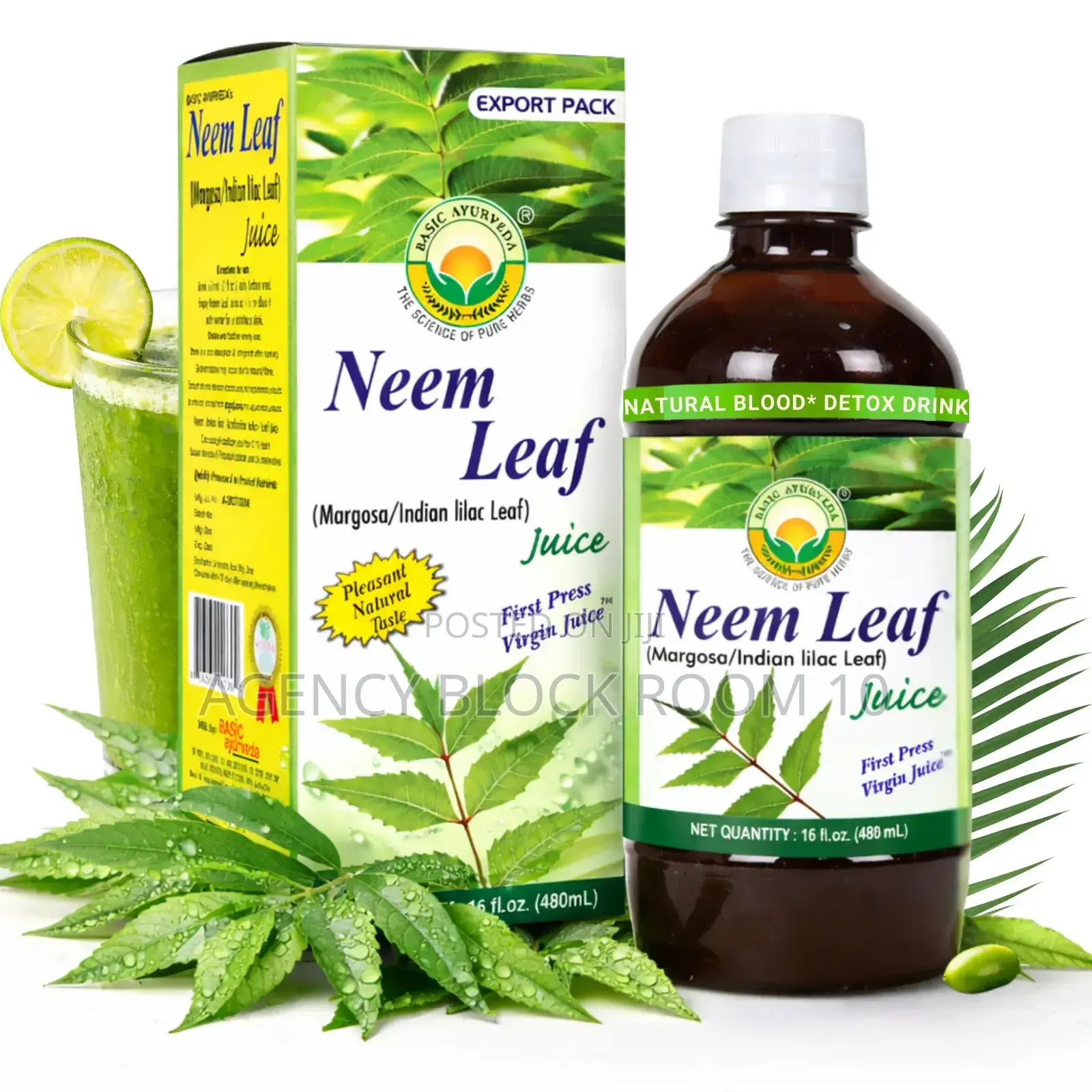 Neem Leaf Juice Natural Bitter Herbal Detox Drink, Supports Skin, Etc