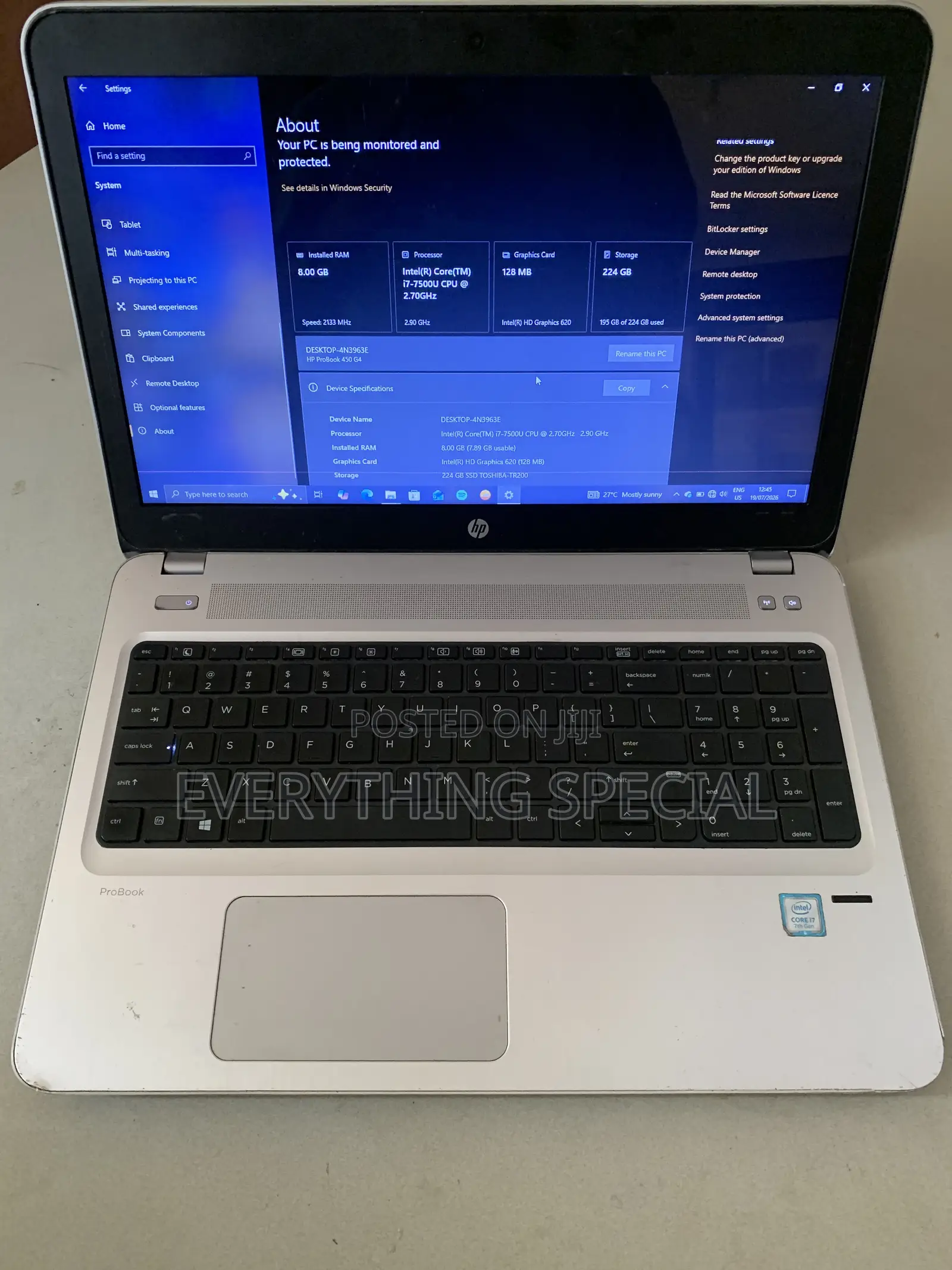 Laptop HP ProBook 450 G4 8GB Intel Core i7 HDD+SSD 256GB