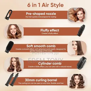 WT-623 Branded 6-in-1 Hot Air Brush Styling Set